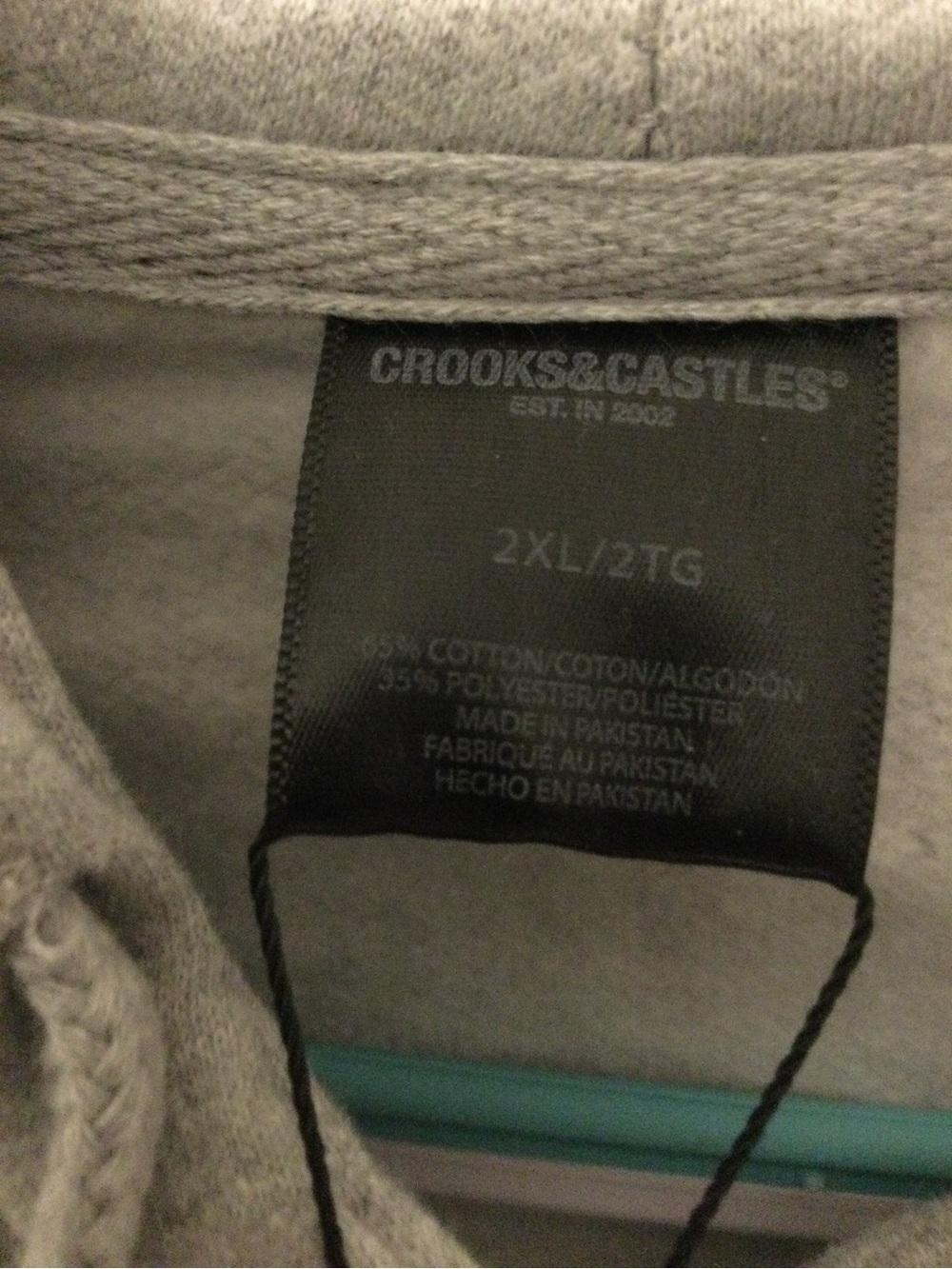 Crooks & Castles Heather Gray Hoodie with Black Tag